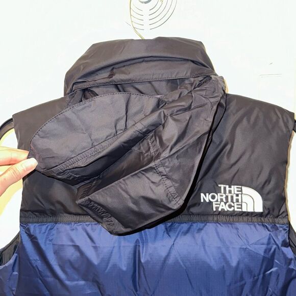 NWT XS The North Face Retro Nuptse 700 Puffer Vest - Summit Navy Blue and Black - Picture 8 of 16